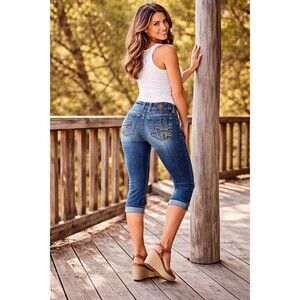 Miss Me JD4369CER Cropped Women's Size 26 Low Rise Capris Denim jeans